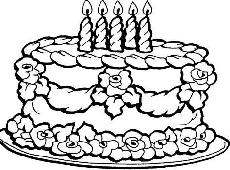 The Birthday Cake In A Flower Garnish With Lots Of Coloring For Kids | Cupcake coloring pages