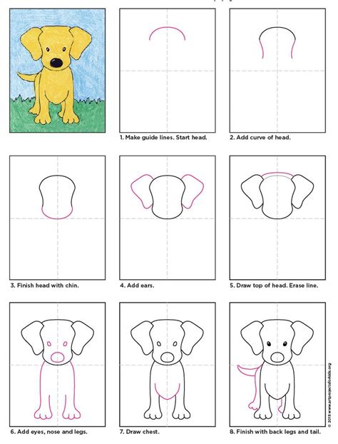 Step By Step Easy Dog Drawing For Kids Sophie Website