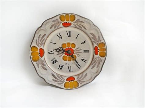 Wall Clock Ceramic Wall Clock Round Clock Kitchen Clock Etsy