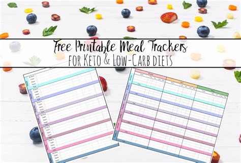 Free Keto And Low Carb Meal Tracker Printables