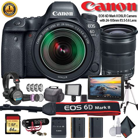 Canon Eos 6d Mark Ii Dslr Camera 24 105mm F35 56 Lens Intl Model