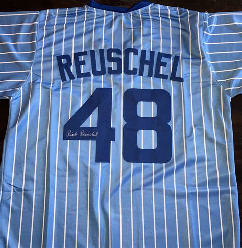 Rick Reuschel Signed Custom Blue Pinstripe Jersey Chicagoland Sports