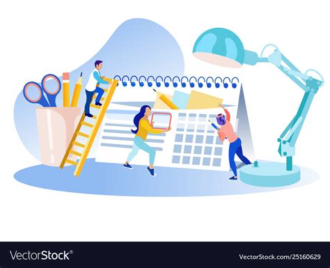 Planning Time Management Metaphor Cartoon Banner Vector Image