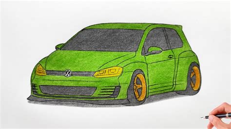 how to draw a volkswagen golf 7 gti 2019 drawing vw golf vii tcr rocket bunny 2012 stance