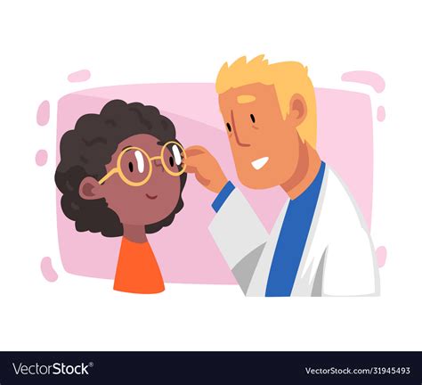 Male Ophthalmologist Doctor Choosing Glasses Fo Vector Image