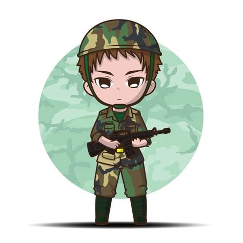 Dibujos Animados De Chico Lindo Soldado Del Ejército Soldier Drawing