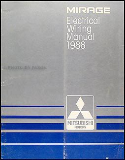 1986 Mitsubishi Mirage Wiring Diagram Manual Original