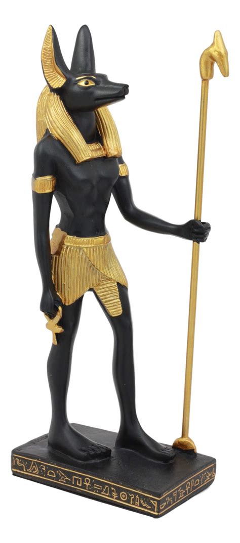 Buy Ebros T Egyptian Mythology Standing Anubis Holding Staff And Ankh Statue God Of Afterlife