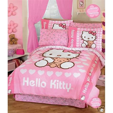 Hello kitty beds are great for fans of this iconic character or even if you're looking for a beautiful pink bedroom theme. Amazon.com - Hello Kitty Love Comforter Bedding Set Full 8 ...