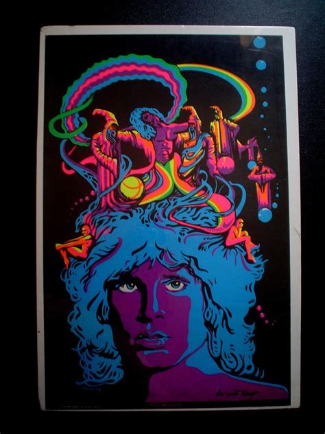 Ron Walotsky Jim Morrison Vtg Dayglow Black Light Poster 1969 Artist