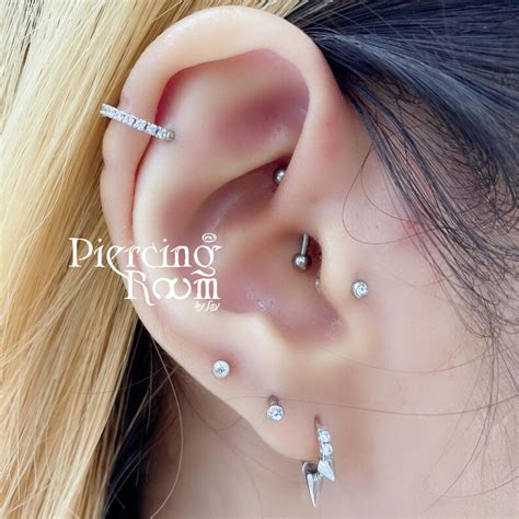 Slim Front Facing CZ Clicker Hoop Earring Orbital Piercing Etsy