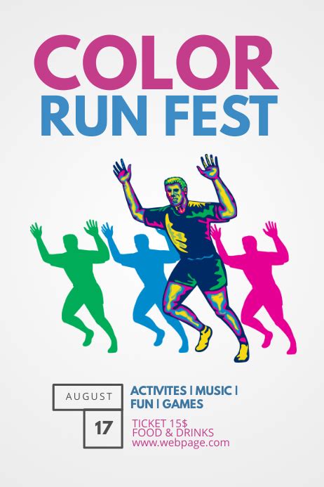 Color Run Fest Flyer Template Postermywall
