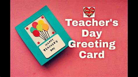 Teachers Day Card Making Idea Diy Teachers Day Handmade Card Youtube