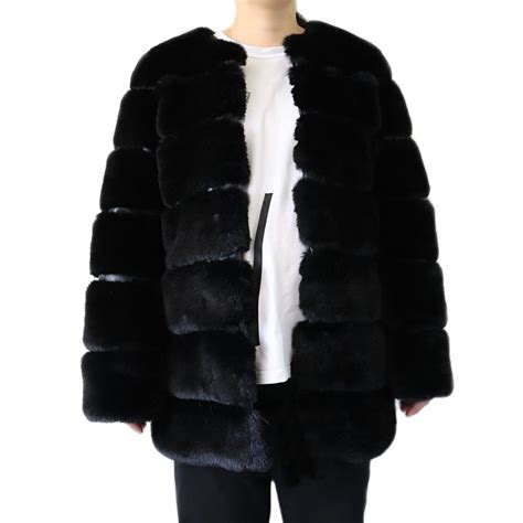 Super Soft Faux Rabbit Fur Coat Women Winter Elegant Long Faux Fur Overcoat Female Faux Fur