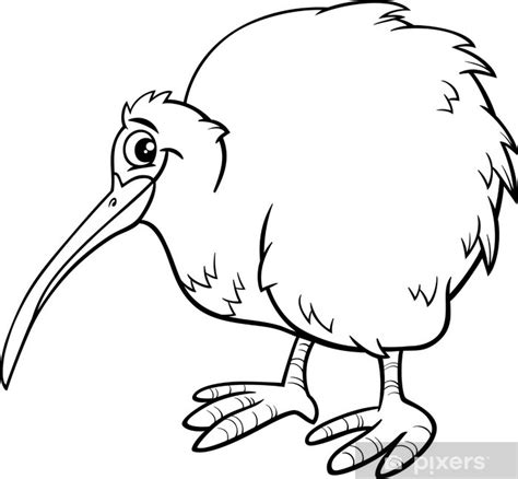 Buntute rodo oren sitik Kiwi Vogel Kleurplaat