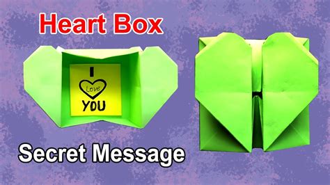 Origami Heart Box And Envelope With Message How To Fold Step By Step