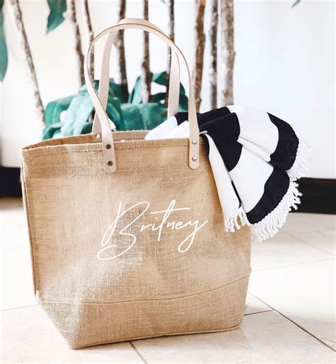 Personalized Bag Beach Bag Bridesmaid Bag Bachelorette T Bag With