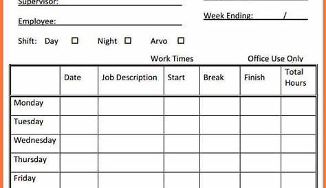 Printable Weekly Time Sheets | Template Business