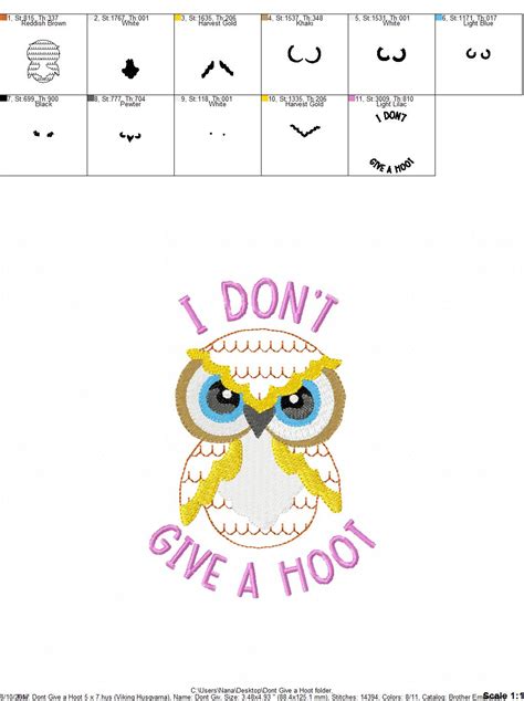 I Dont Give A Hoot Owl Sizes Digital Embroidery Design Nana S Handmade Baby Boutique