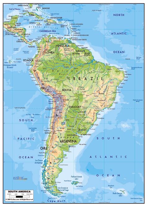 Mapa Físico Grande De América Del Sur Con Las Carreteras Y Ciudades