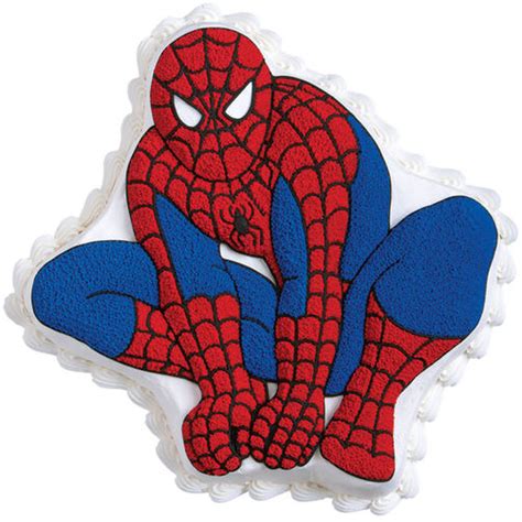 To remove cake from pan, place cooling rack against cake and turn both cake rack and pan over. Spider Man Cake | Wilton