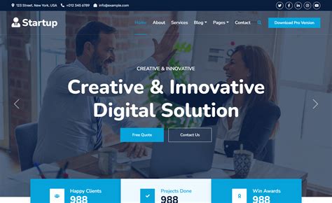 Startup Free Bootstrap Html Business Startup Website Template