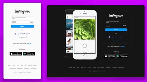 How To Make Instagram Login Page Using Html Css Javascript Responsive