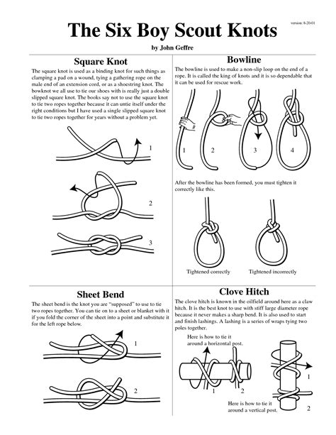 Printable Knot Tying Guide Pdf Printable Word Searches