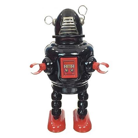 Saint John Planet Robot Collectible Retro Wind Up Tin Toy Black