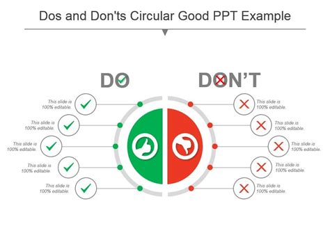 Dos And Donts Circular Good Ppt Example Powerpoint Presentation Slides Ppt Slides Graphics