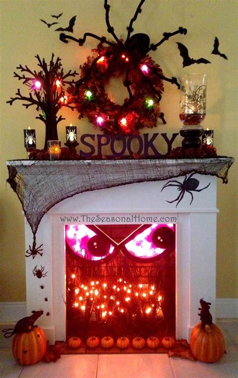 Spooky Fireplace Crackles With Fun Diy Indoor Halloween Decorating