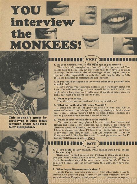 you interview the monkees monkee spectacular april 1968 sunshine factory monkees fan site