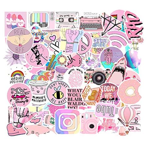 53pcs lot cartoon pink ins style vsco girl stickers for laptop moto skateboard luggage