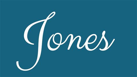 Learn How To Sign The Name Jones Stylishly In Cursive Writing Youtube