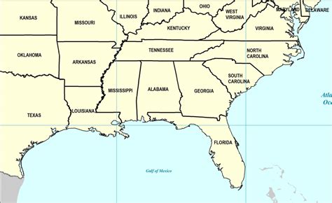 Printable Map Of The Southeast United States Printable Us Maps