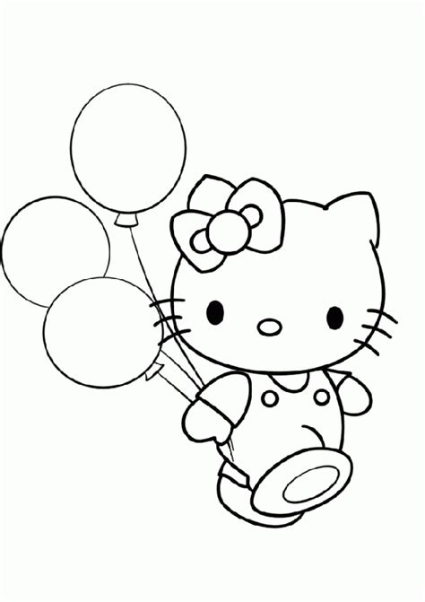 Coloriage hello kitty joyeux anniversaire  AncensCP