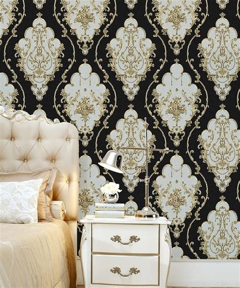 10m Luxury Heavy Texture Victorian Damask Wallpaper Etsy