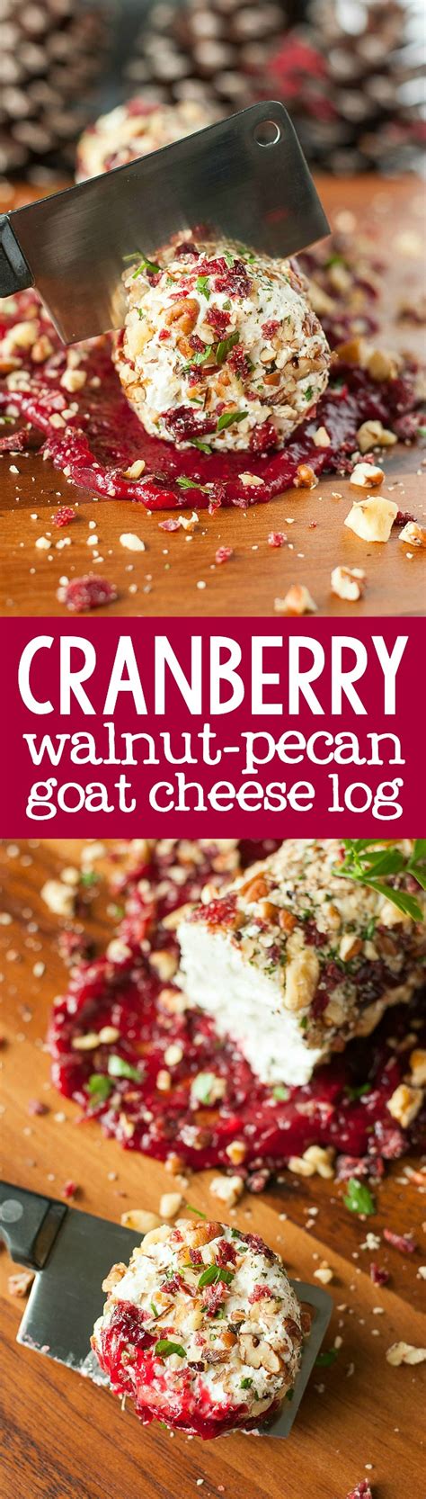 Cranberry Goat Cheese Log With Walnuts Pecans And Parsley