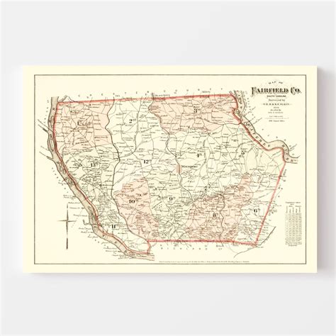 Vintage Map Of Fairfield County South Carolina 1876 By Teds Vintage Art