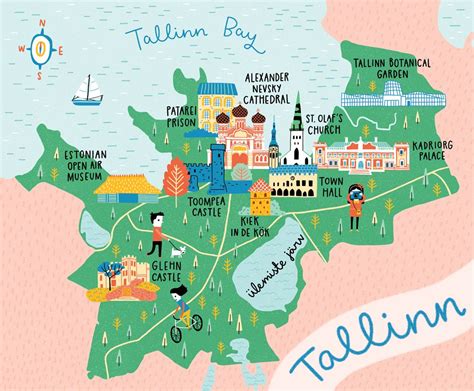 Map Of Tallinn On Behance Tallinn Estonia Travel Illustrated Map