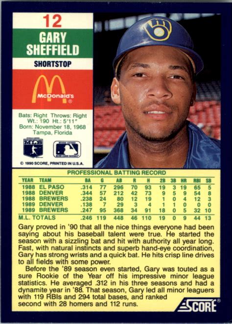 Maybe you would like to learn more about one of these? 1990 Score McDonald's Baseball Card Pick | eBay
