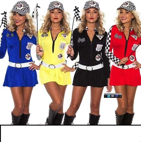 Drop Ship S 2xl Sexy Miss Indy Super Car Racer Racing Sport Driver Grid Girl Fancy Costume