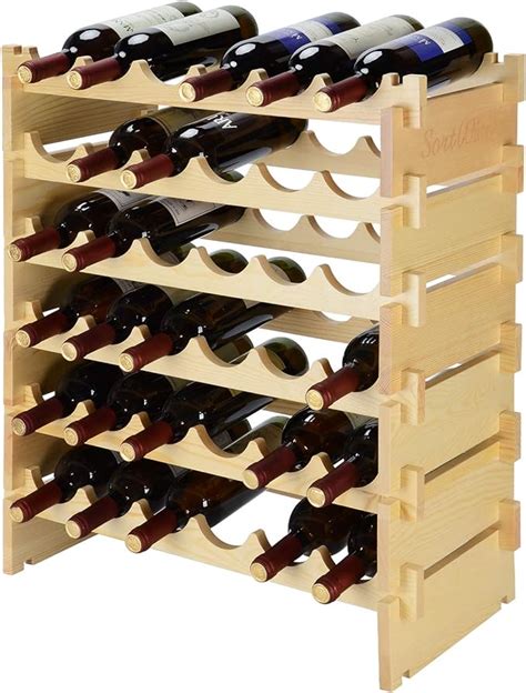 Sortwise 36 Bottle Stackable Modular Wine Rack Free Standing Solid