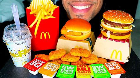 Asmr Mcdonald S Chicken Nuggets Mukbang Oreo Mcflurry Fillet Fish Big Mac Fries Eating Show
