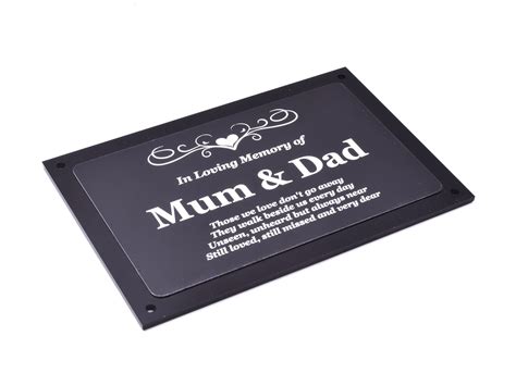 New Beautifully Engraved Mum And Dad Memorial Plaque Indoor Etsy
