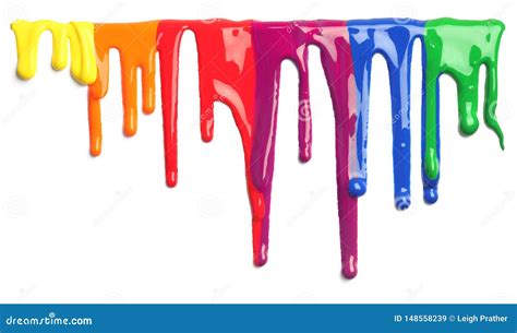 Colorful Paint Dripping Isolated Stock Image Image Of Colors Purple