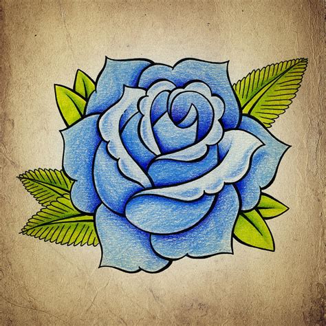 Blue Rose Drawing By Samuel Whitton