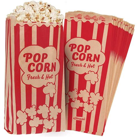 Popcorn Bags 15 Oz Vintage Retro Style Coated Oilgrease Proof