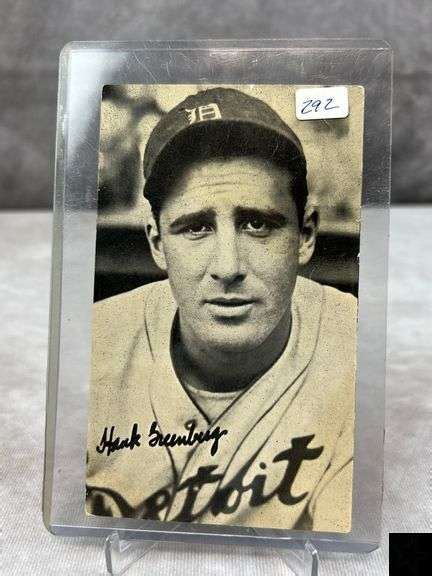1940 50s Hank Greenberg Photo Card Kaufman Realty And Auctions