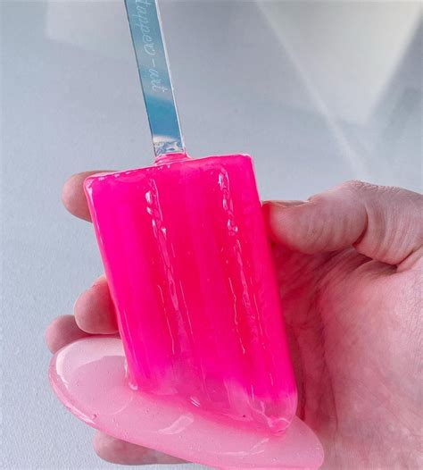 Neon Pink Melting Popsicle Resin Sculpture Etsy
